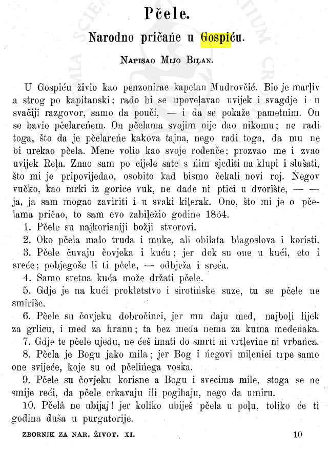 Pelarstvo u Lici1906